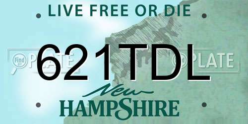 621TDL New Hampshire License Plate