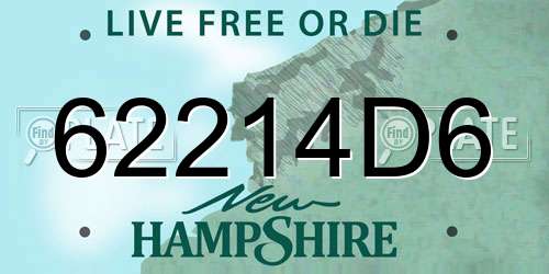 62214D6 New Hampshire License Plate