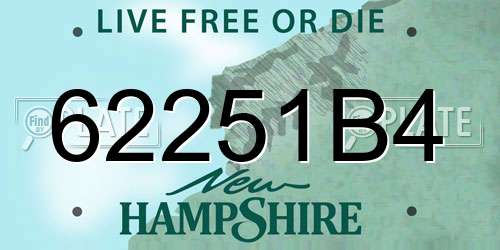62251B4 New Hampshire License Plate