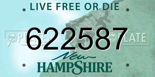 622587 New Hampshire License Plate