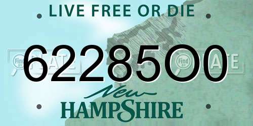 62285O0 New Hampshire License Plate