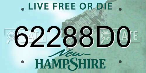 62288D0 New Hampshire License Plate