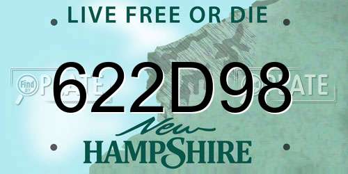 622D98 New Hampshire License Plate