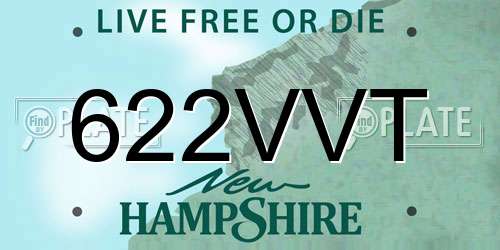 622VVT New Hampshire License Plate