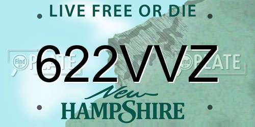 622VVZ New Hampshire License Plate