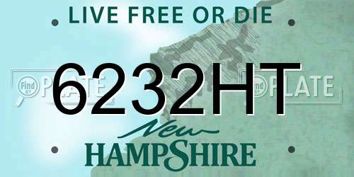 6232HT New Hampshire License Plate