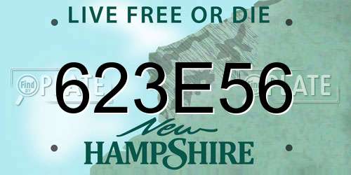 623E56 New Hampshire License Plate