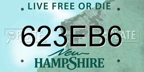 623EB6 New Hampshire License Plate