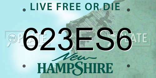 623ES6 New Hampshire License Plate