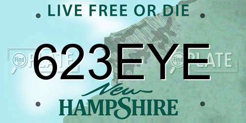 623EYE New Hampshire License Plate