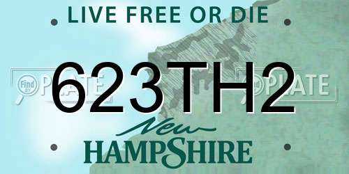 623TH2 New Hampshire License Plate