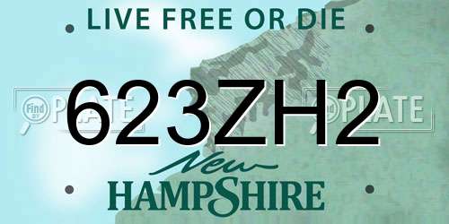 623ZH2 New Hampshire License Plate