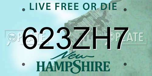 623ZH7 New Hampshire License Plate