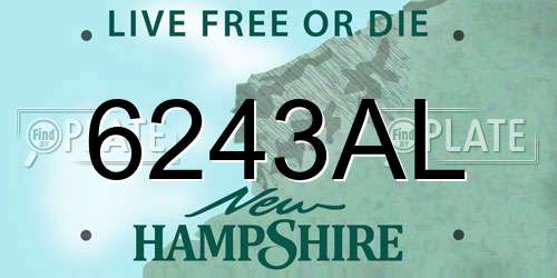 6243AL New Hampshire License Plate