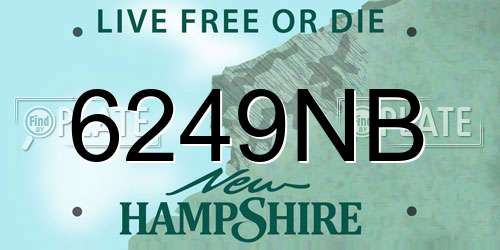 6249NB New Hampshire License Plate