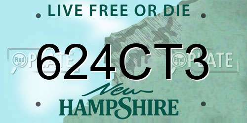 624CT3 New Hampshire License Plate
