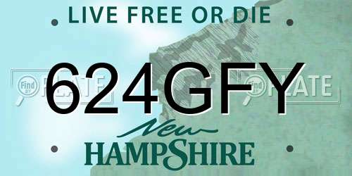 624GFY New Hampshire License Plate