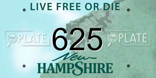625 New Hampshire License Plate