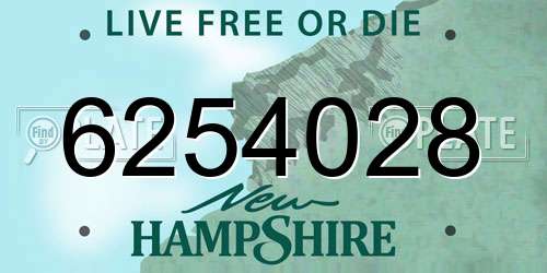 6254028 New Hampshire License Plate