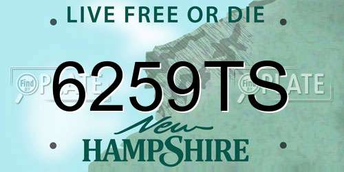 6259TS New Hampshire License Plate