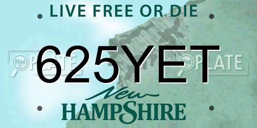 625YET New Hampshire License Plate