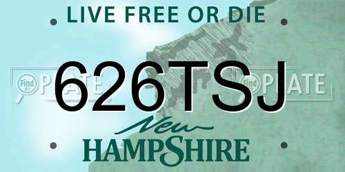 626TSJ New Hampshire License Plate