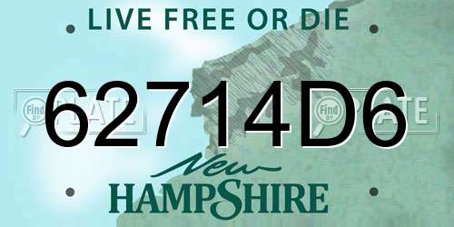 62714D6 New Hampshire License Plate