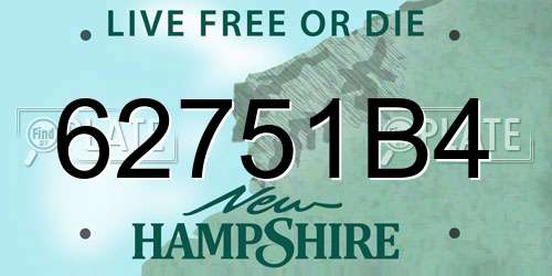 62751B4 New Hampshire License Plate
