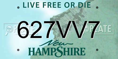 627VV7 New Hampshire License Plate