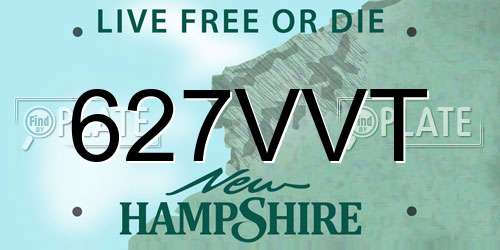627VVT New Hampshire License Plate
