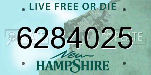 6284025 New Hampshire License Plate