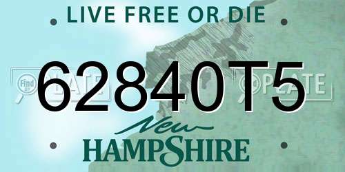 62840T5 New Hampshire License Plate