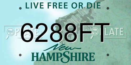 6288FT New Hampshire License Plate
