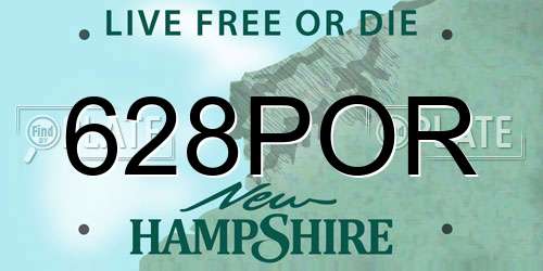 628POR New Hampshire License Plate