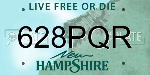 628PQR New Hampshire License Plate