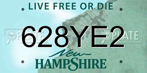 628YE2 New Hampshire License Plate