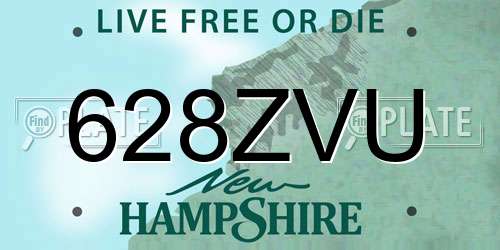 628ZVU New Hampshire License Plate