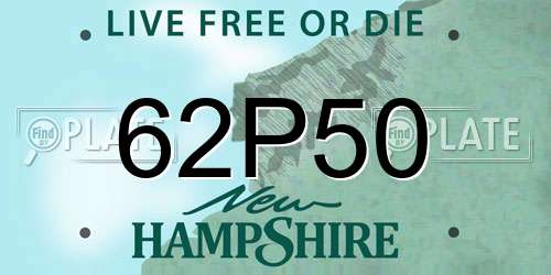 62P50 New Hampshire License Plate