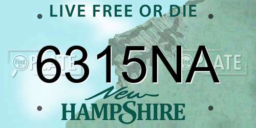 6315NA New Hampshire License Plate