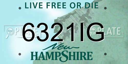 6321IG New Hampshire License Plate
