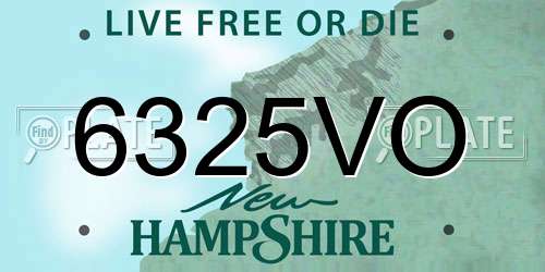 6325VO New Hampshire License Plate