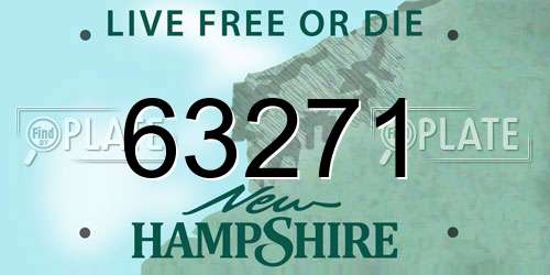 63271 New Hampshire License Plate