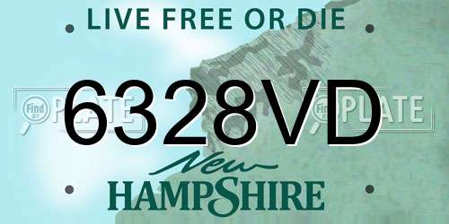 6328VD New Hampshire License Plate
