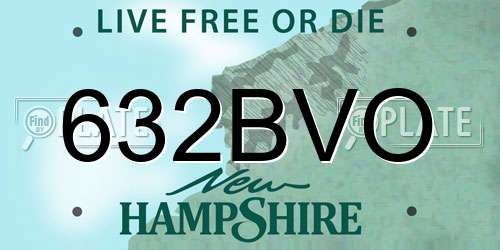 632BVO New Hampshire License Plate