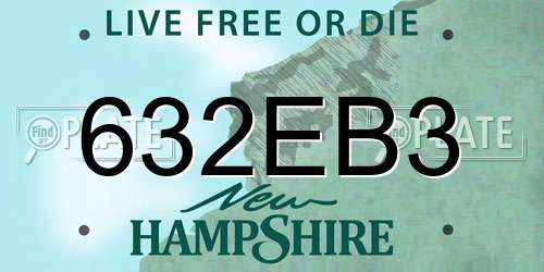 632EB3 New Hampshire License Plate