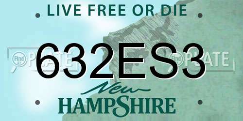632ES3 New Hampshire License Plate