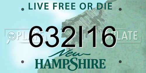632I16 New Hampshire License Plate