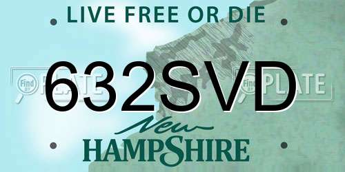 632SVD New Hampshire License Plate
