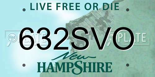 632SVO New Hampshire License Plate