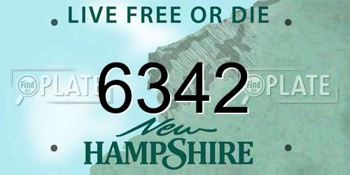 6342 New Hampshire License Plate